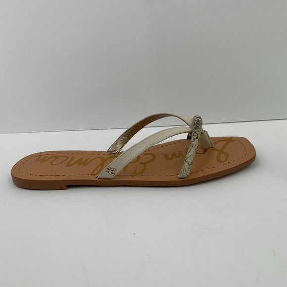 Sam Edelman Abbey flat thong slide leather sandals snake square toe shoe 8 - Picture 3 of 7